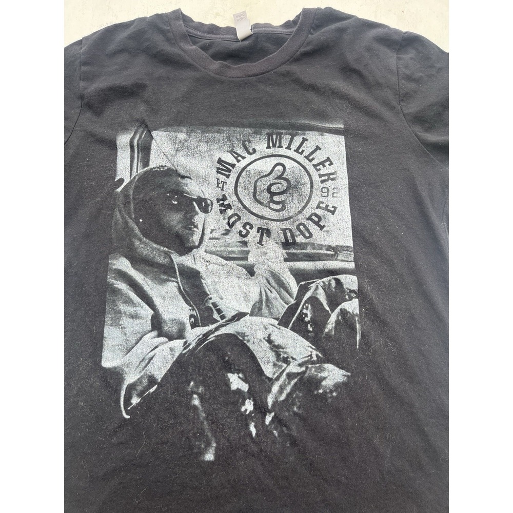 Women's Mac Miller T-Shirt Black Most Dope L Rap Hip Hop Y2K Pennsylvania Alt